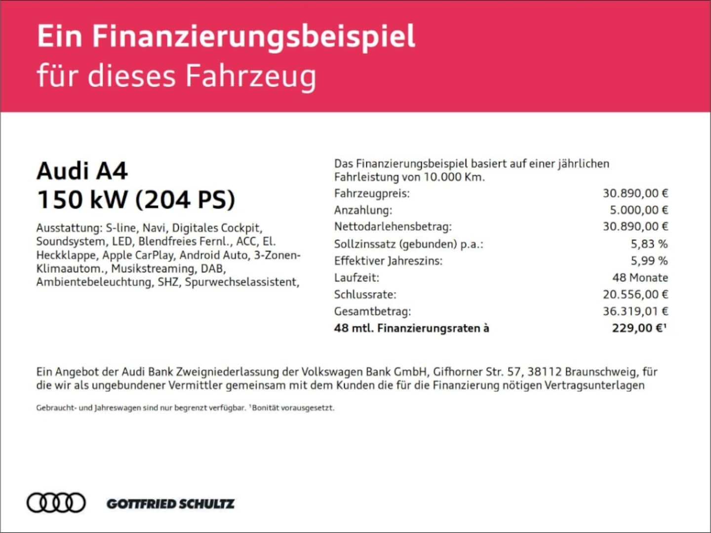 Bild über Audi A4 Avant S line 40 TFSI S tronic - für weitere Informationen kontaktieren Sie den Audi Partner