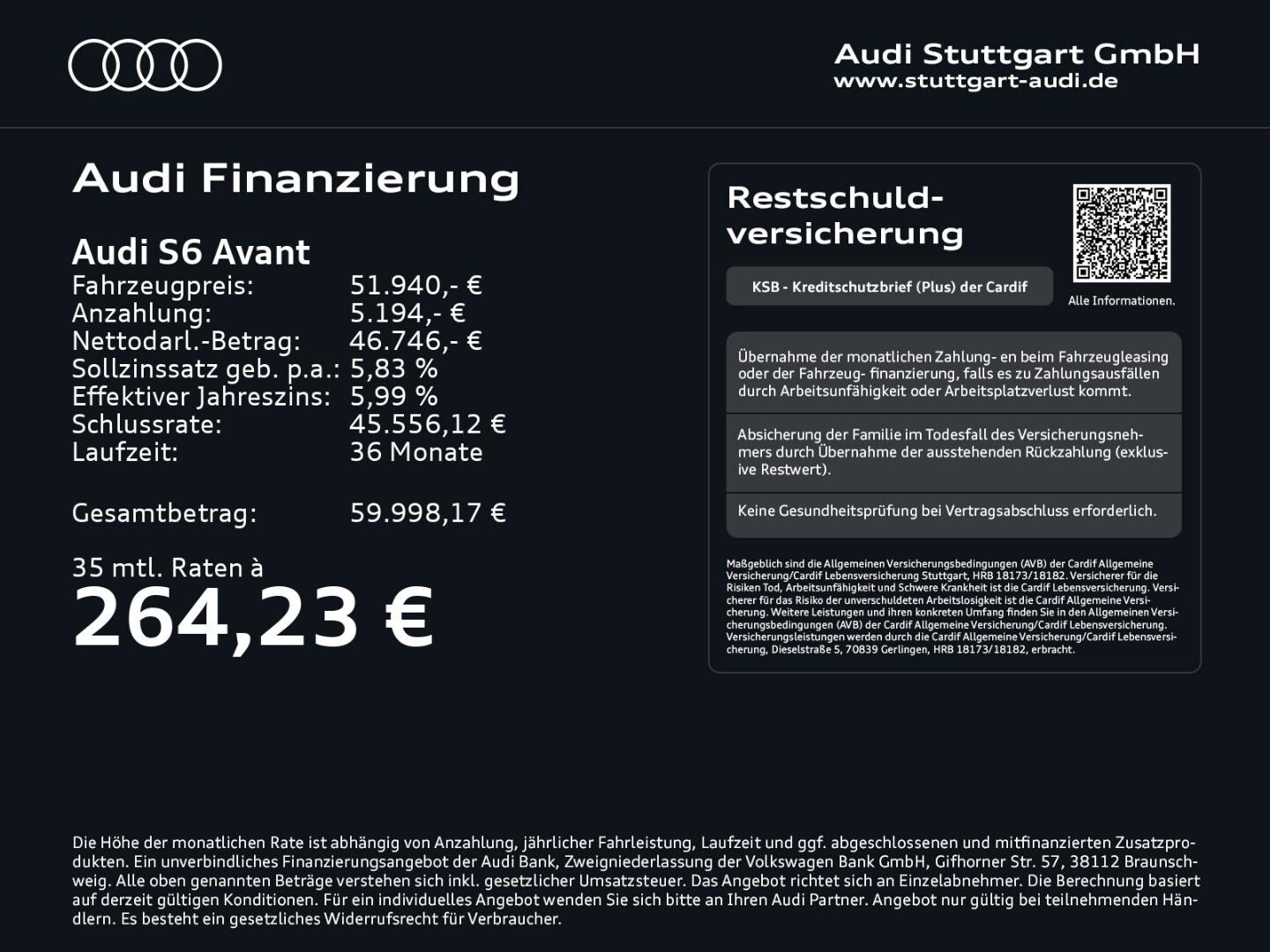 Bild über Audi S6 Avant TDI quattro tiptronic - für weitere Informationen kontaktieren Sie den Audi Partner