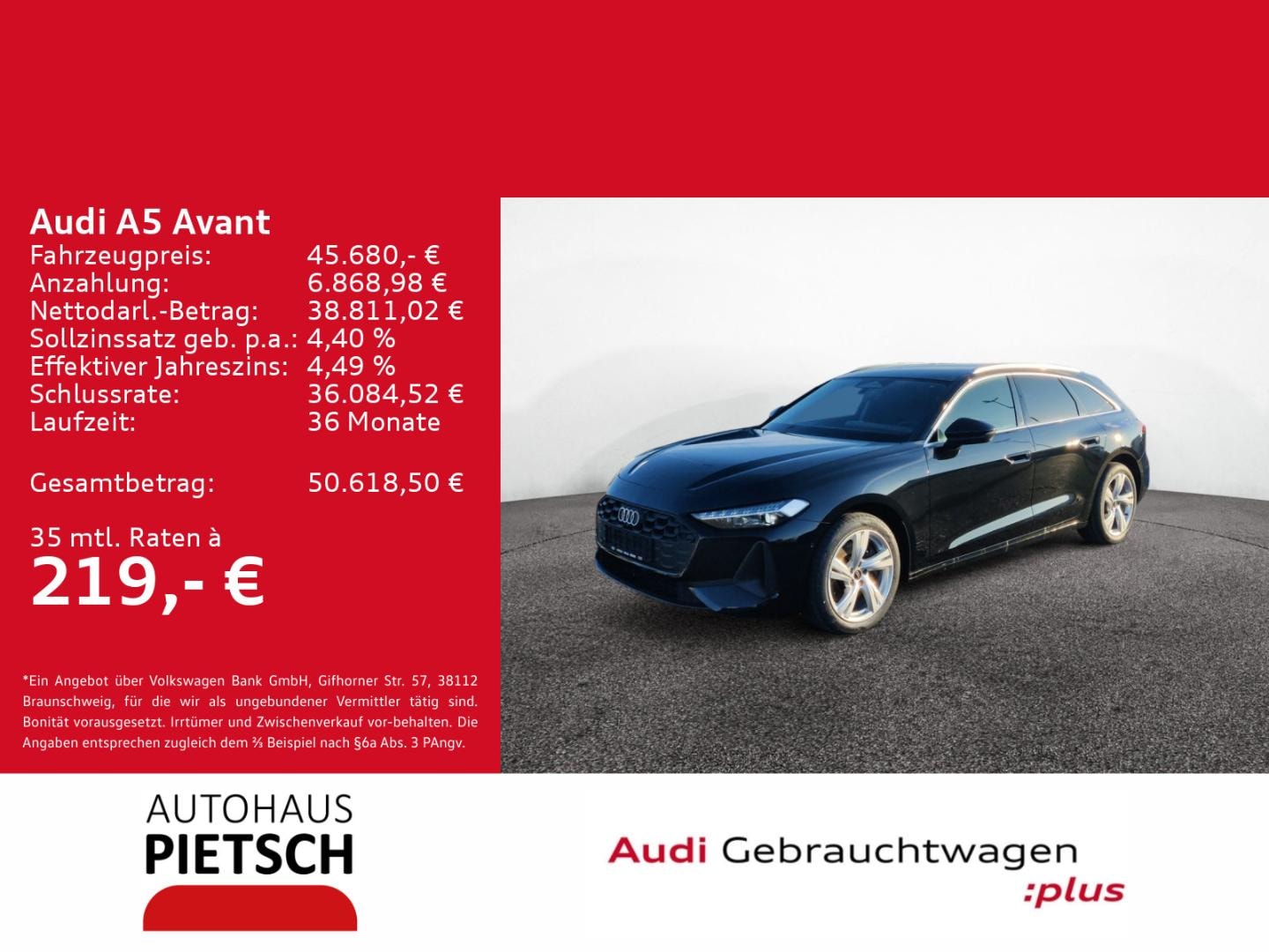 Bild über Audi A5 Avant TDI quattro 150 kW S tronic - für weitere Informationen kontaktieren Sie den Audi Partner