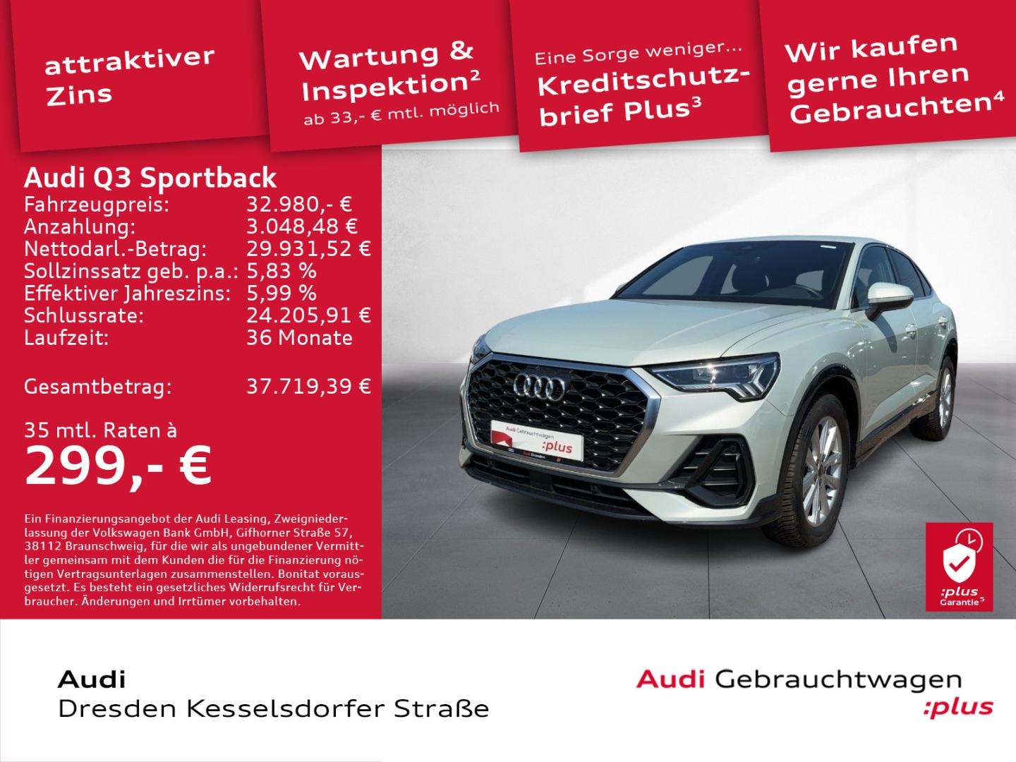 Bild über Audi Q3 Sportback 35 TFSI S tronic - für weitere Informationen kontaktieren Sie den Audi Partner