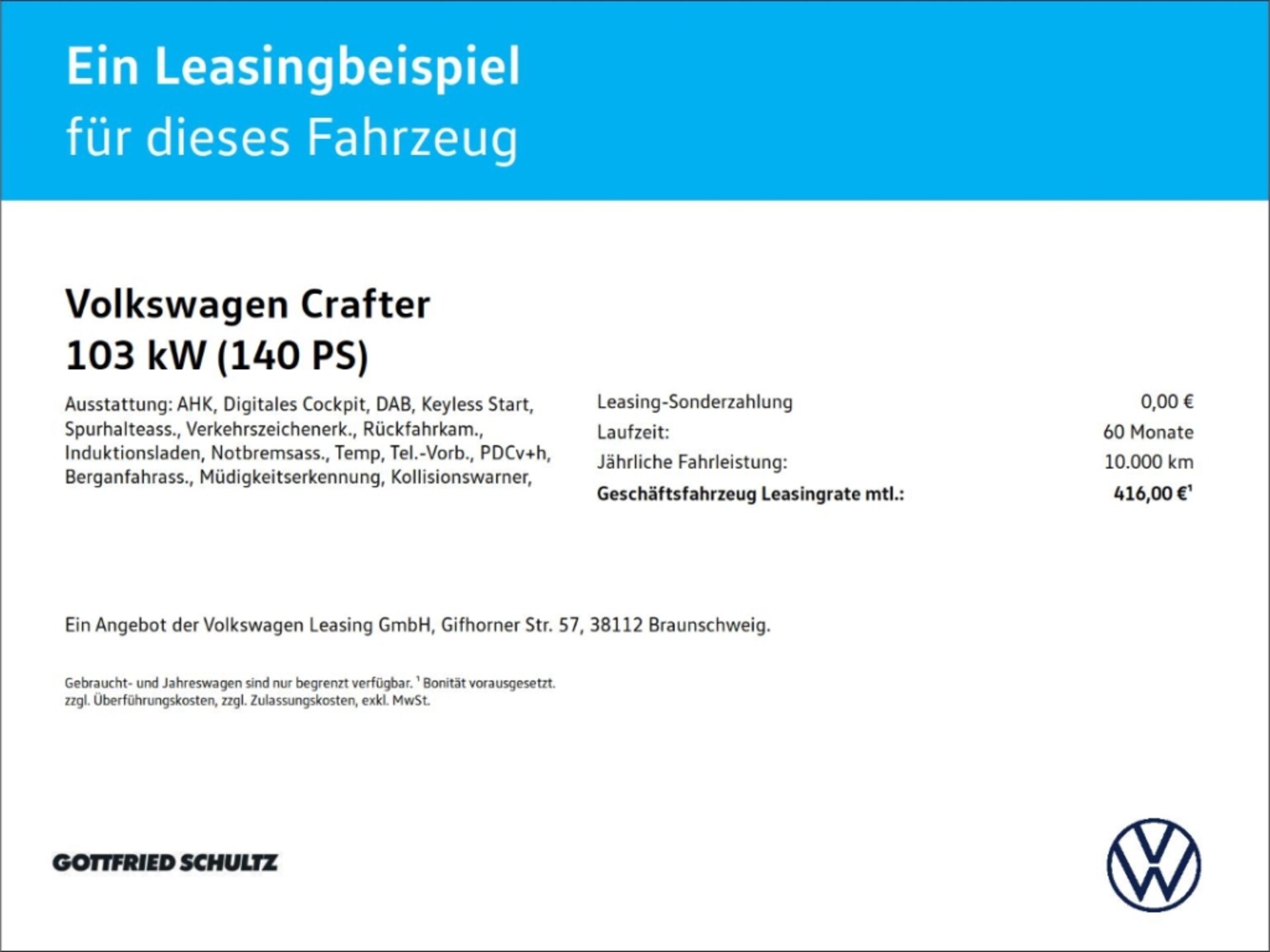 Volkswagen Crafter Kasten mittlerer Radstand