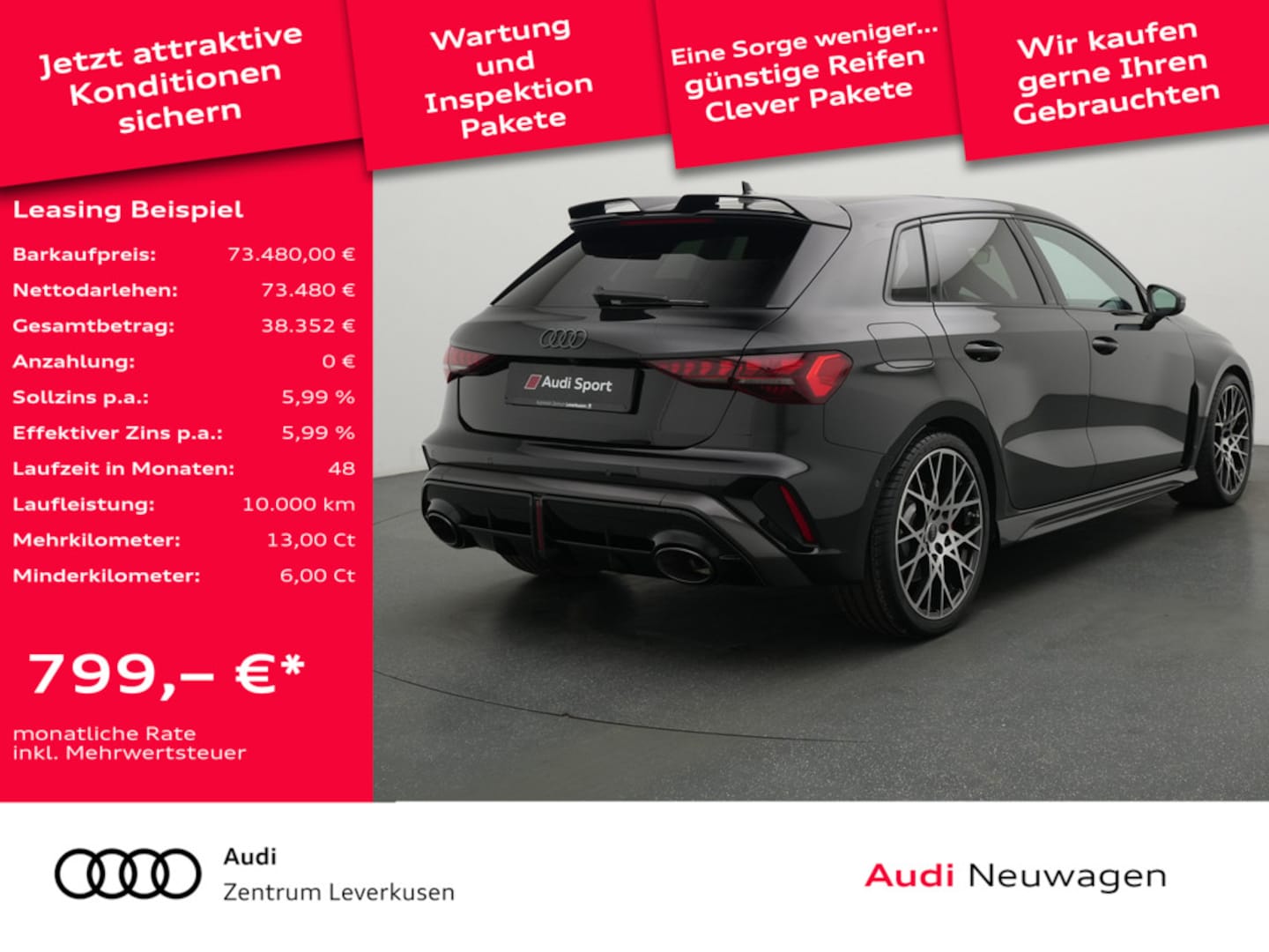 Bild über Audi RS 3 Sportback TFSI quattro 294 kW S tronic - für weitere Informationen kontaktieren Sie den Audi Partner