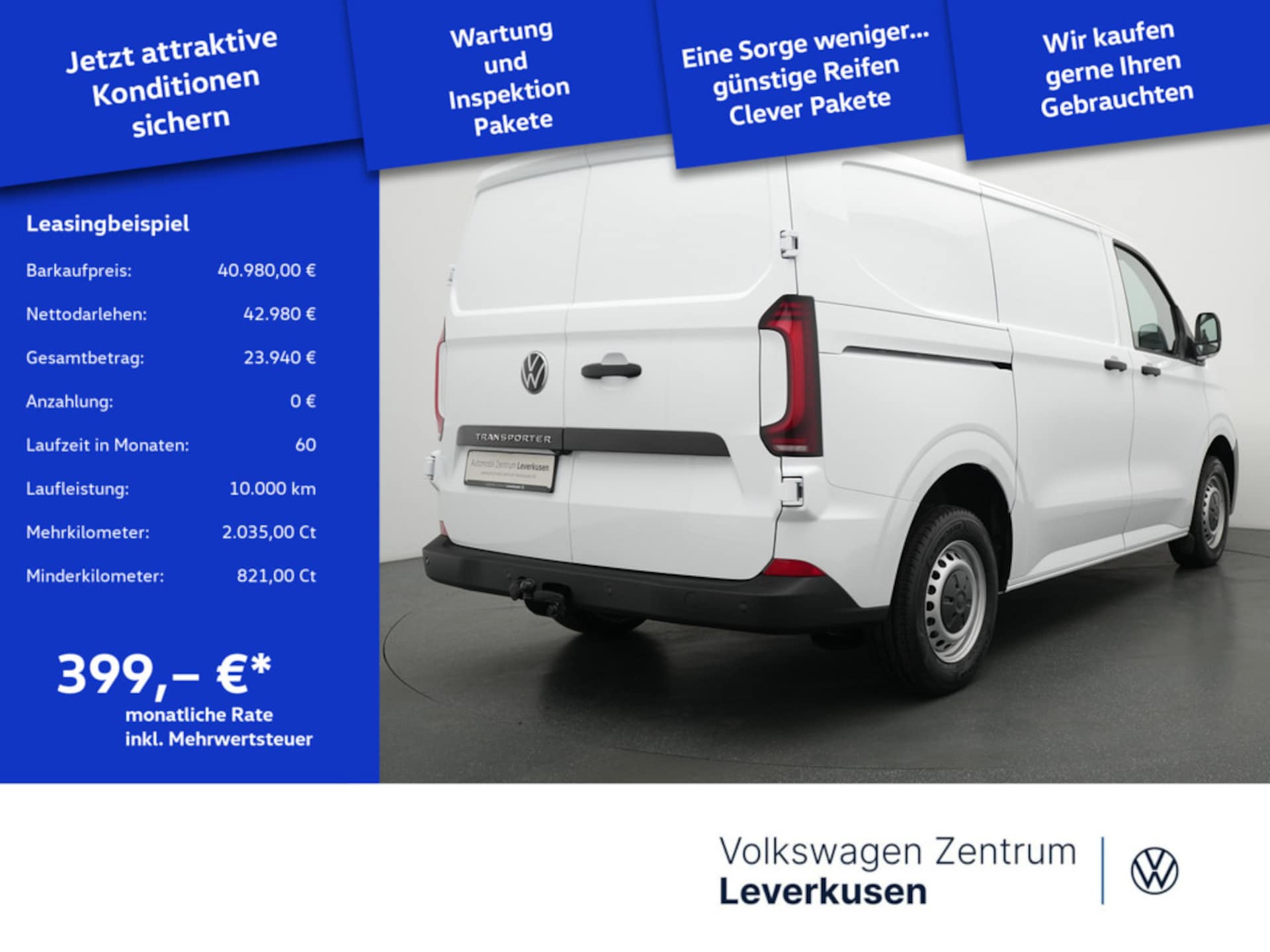 Volkswagen Transporter Kasten kurzer Radstand