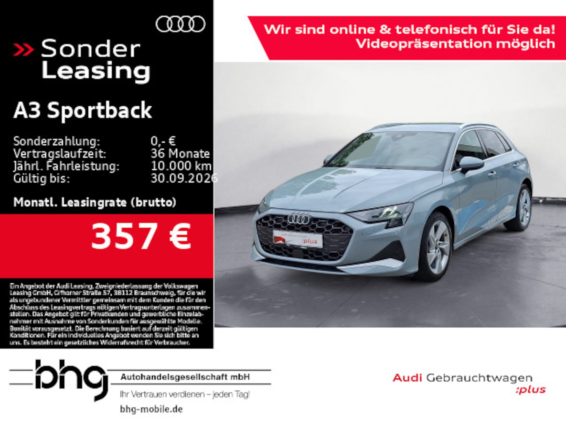 Audi A3 Sportback 2025 — advanced 35 TFSI 110 kW (150 PS) Schaltgetriebe A3 Sportback advanced 35 TFSI 110(1