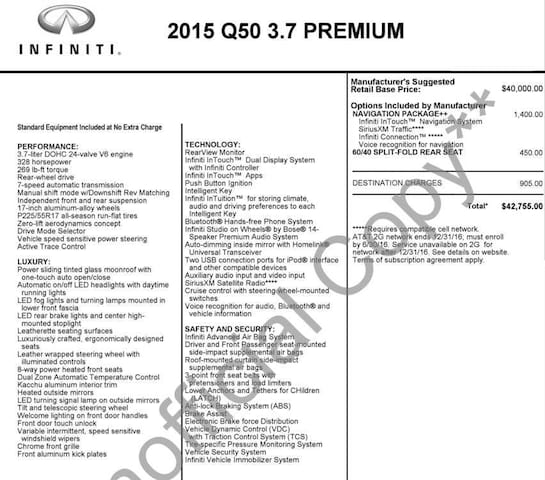 2015 Infiniti Q50