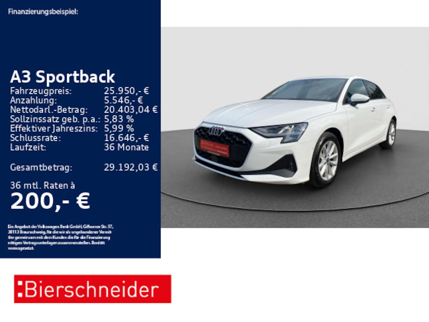 Bild über Audi A3 Sportback 30 TFSI Schaltgetriebe - für weitere Informationen kontaktieren Sie den Audi Partner