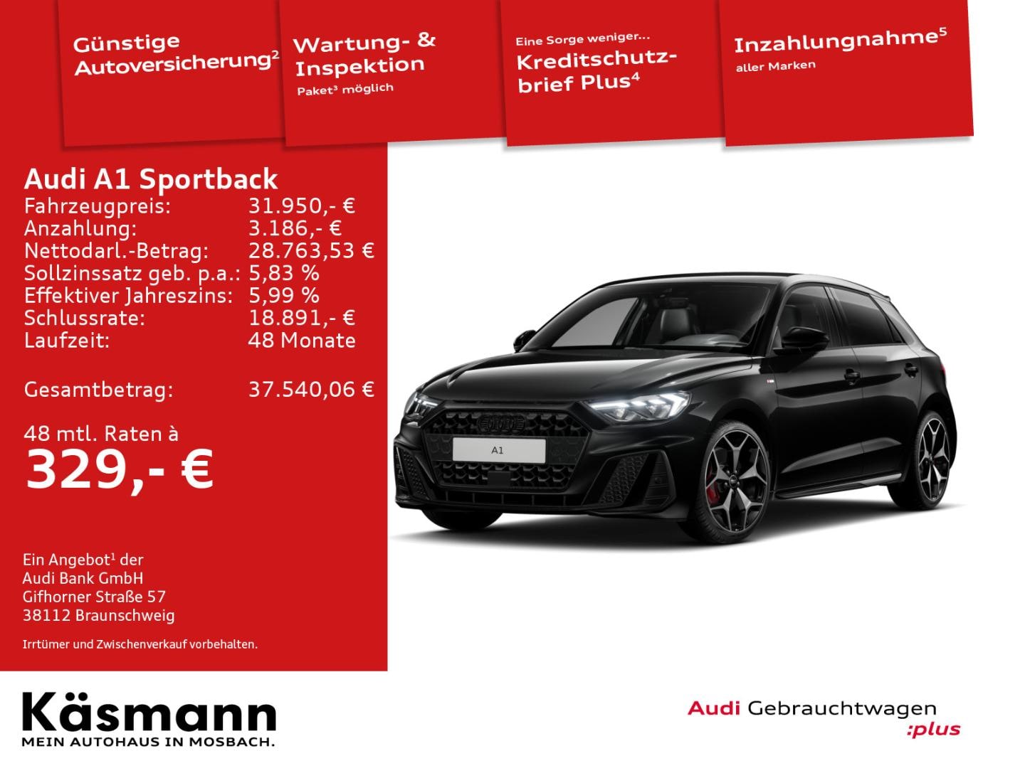 Bild über Audi A1 Sportback S line 30 TFSI S tronic - für weitere Informationen kontaktieren Sie den Audi Partner