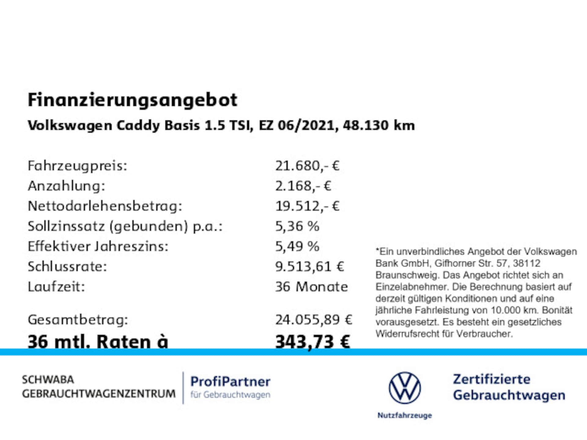 Volkswagen Caddy Kombi Basis-Modell