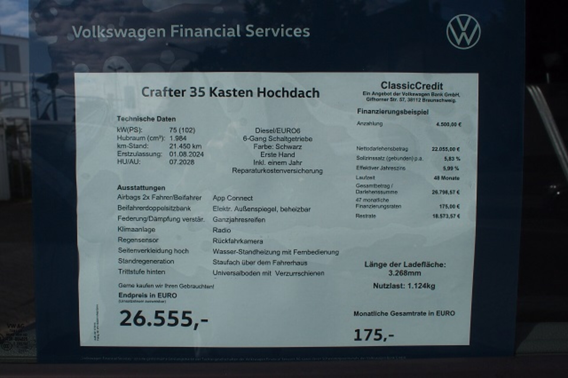 Volkswagen Crafter Kasten mittlerer Radstand