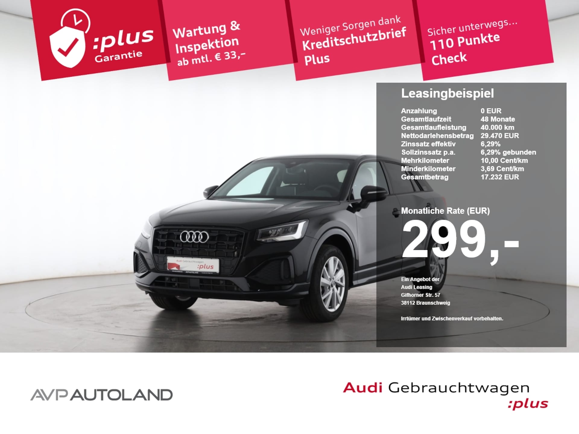 Audi Q2 2025 — advanced 30 TFSI 85 kW (116 PS) Schaltgetriebe 30 TFSI | AHK RFK +Winterreifen