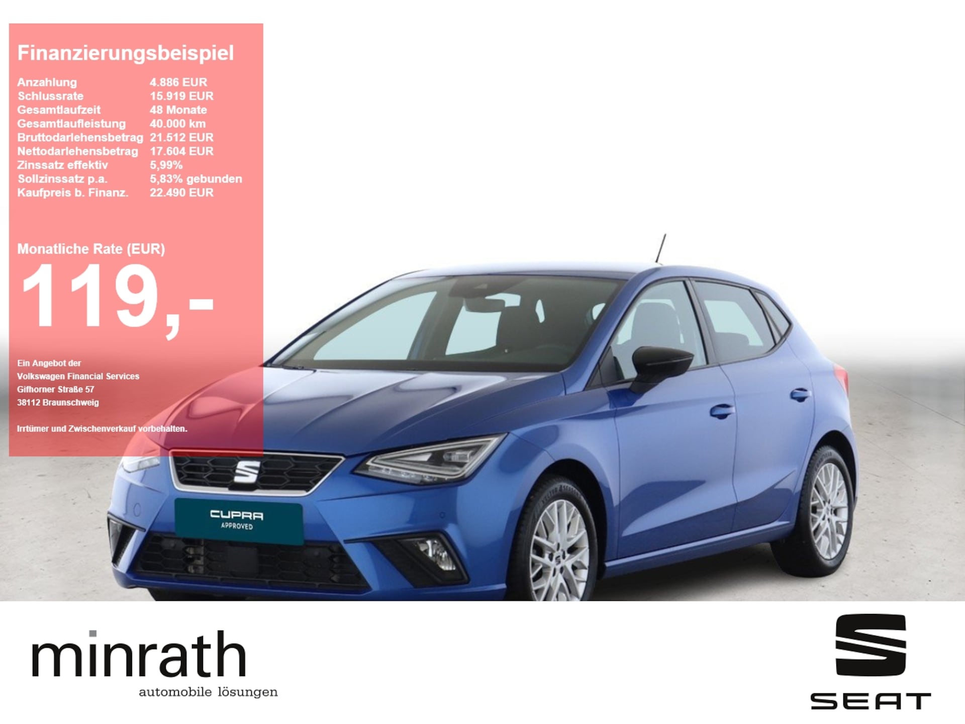 Seat Ibiza 2025 — 1.5 TSI DSG ACC+LED+NAVI+APP+RFK+SHZ+PDC