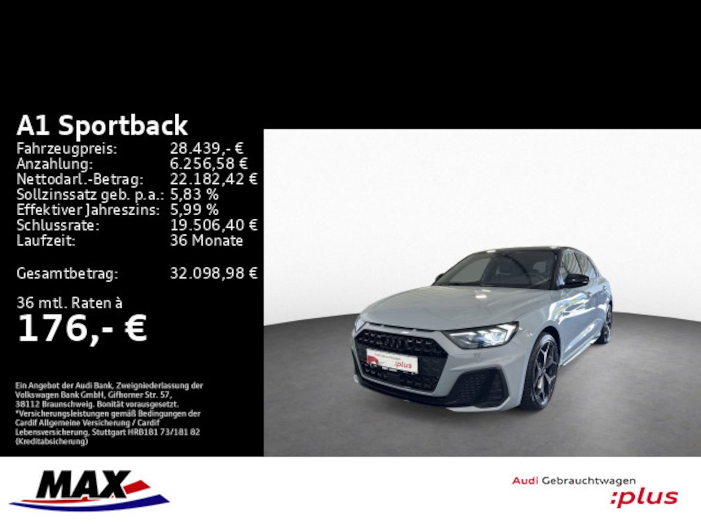 Bild über Audi A1 Sportback S line 30 TFSI S tronic - für weitere Informationen kontaktieren Sie den Audi Partner