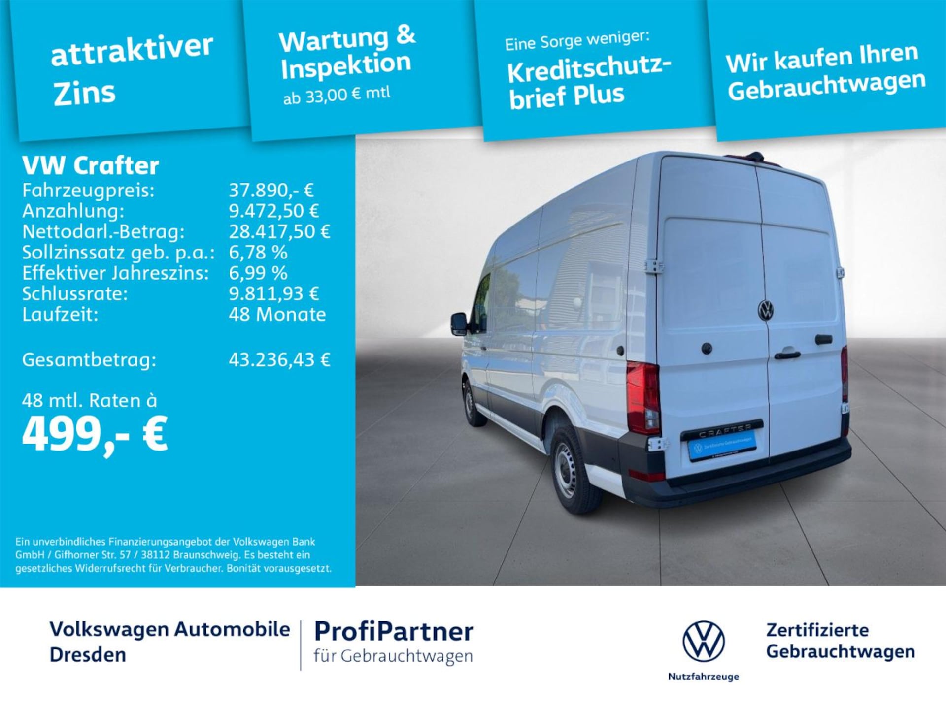 Volkswagen Crafter Kasten mittlerer Radstand