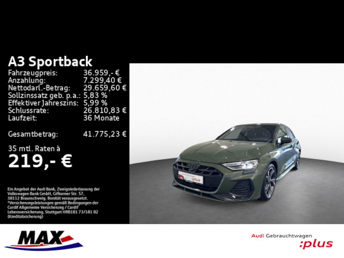 Bild über Audi A3 Sportback TDI S tronic - für weitere Informationen kontaktieren Sie den Audi Partner