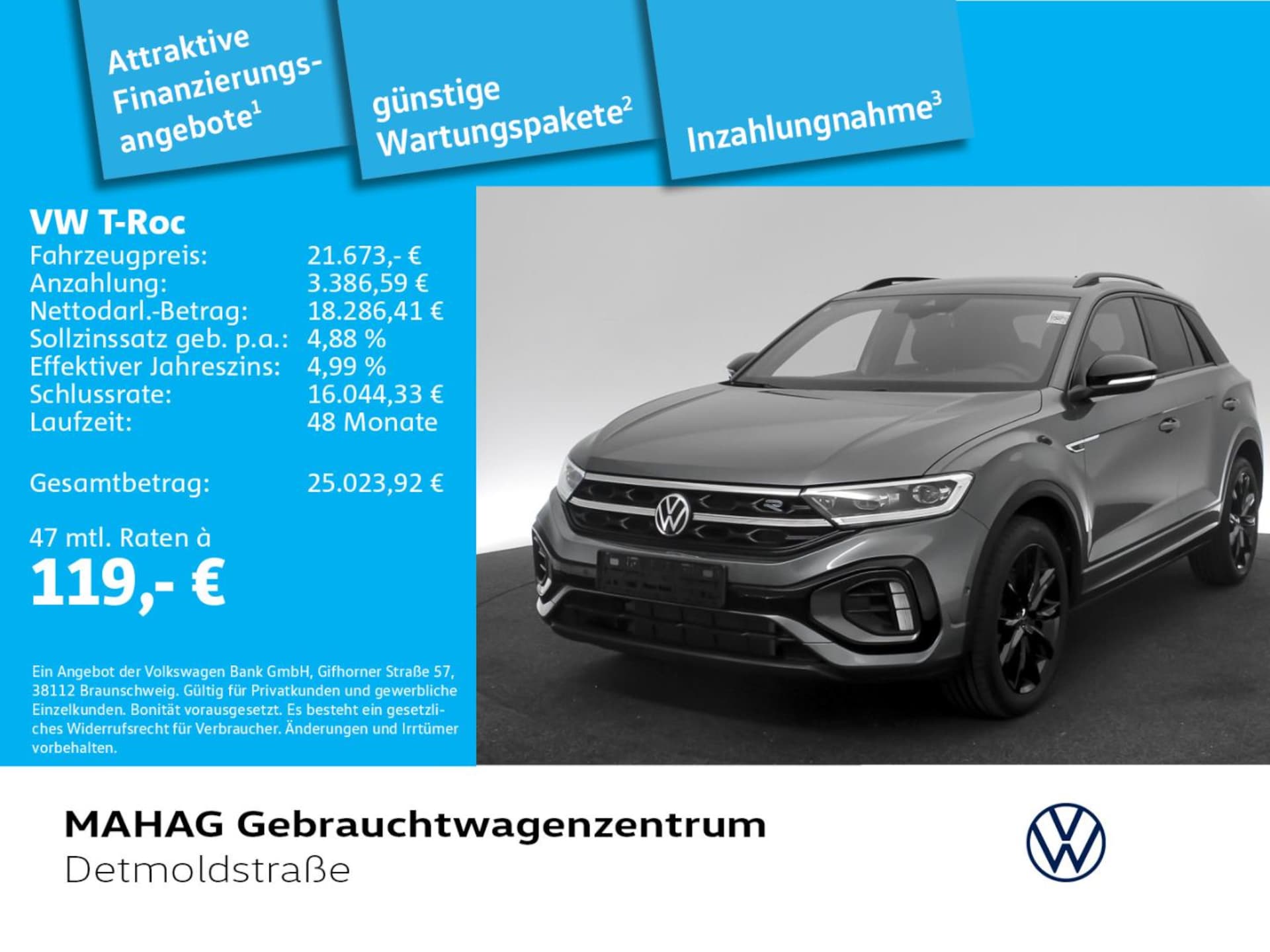 Volkswagen T-Roc 2024 — T-ROC 1.0 TSI R-Line BlackStyle Sitzhz ParkAssist RearView App