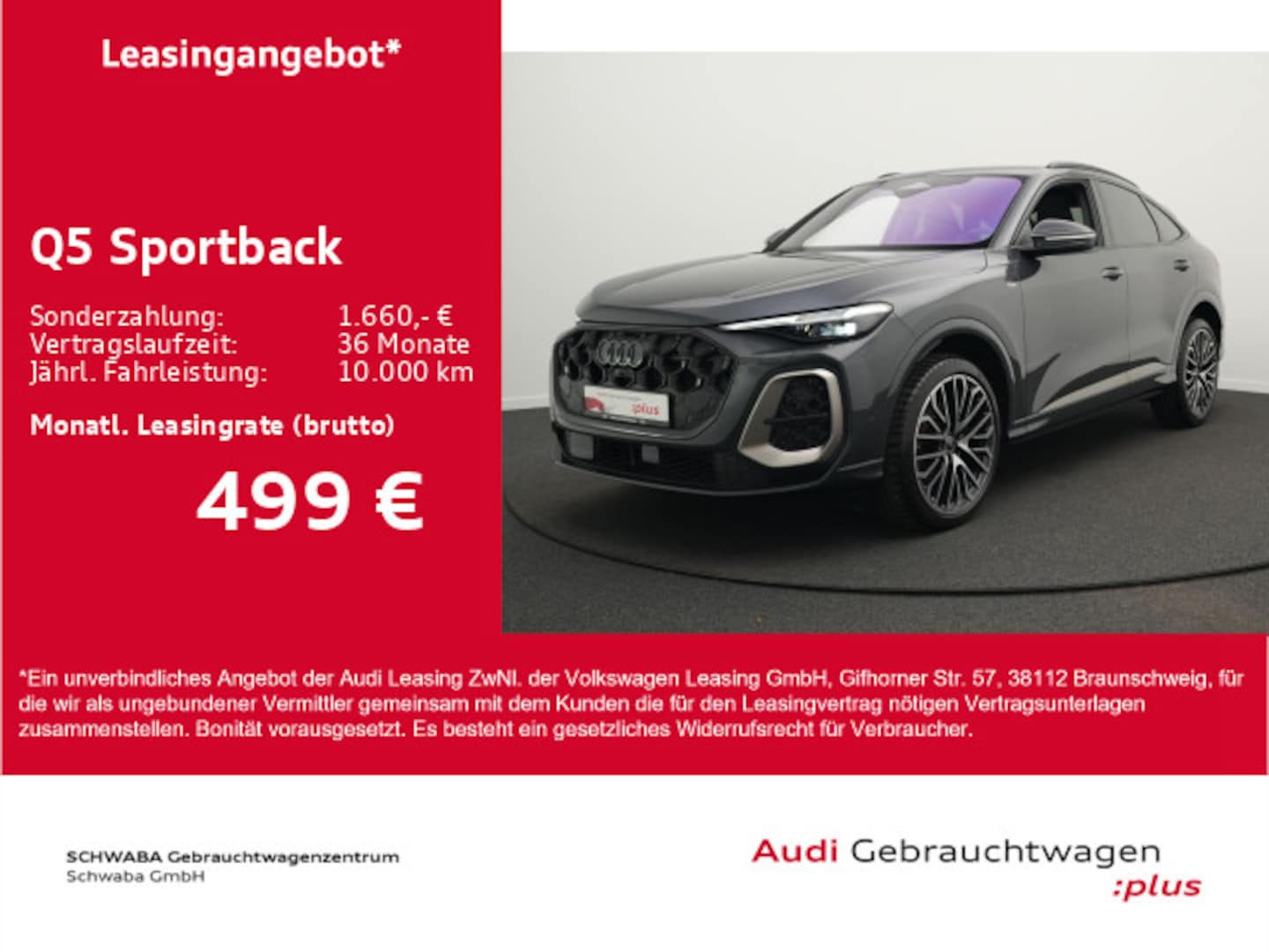 Bild über Audi Q5 Sportback TFSI quattro 150 kW S tronic - für weitere Informationen kontaktieren Sie den Audi Partner