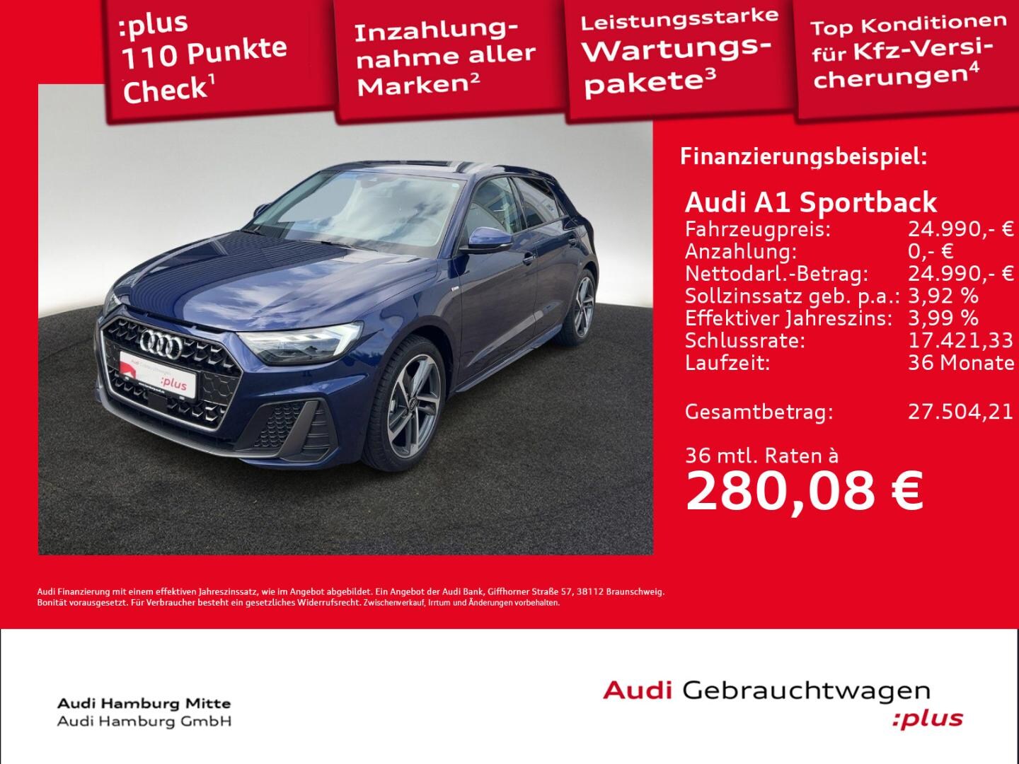 Bild über Audi A1 Sportback S line 25 TFSI S tronic - für weitere Informationen kontaktieren Sie den Audi Partner