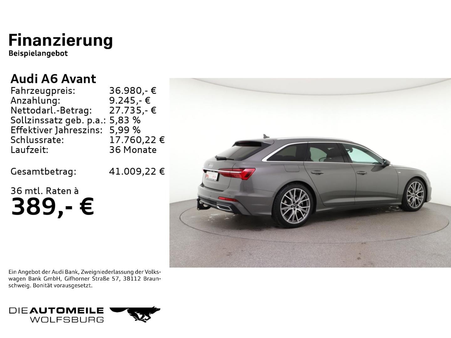 Bild über Audi A6 Avant sport 45 TFSI S tronic - für weitere Informationen kontaktieren Sie den Audi Partner