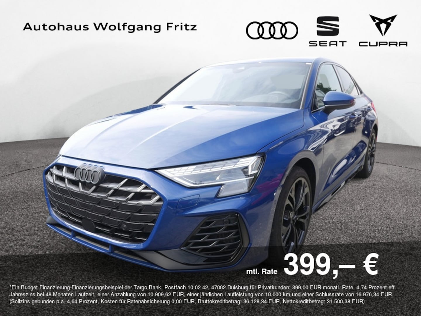 Bild über Audi S3 Limousine TFSI quattro S tronic - für weitere Informationen kontaktieren Sie den Audi Partner