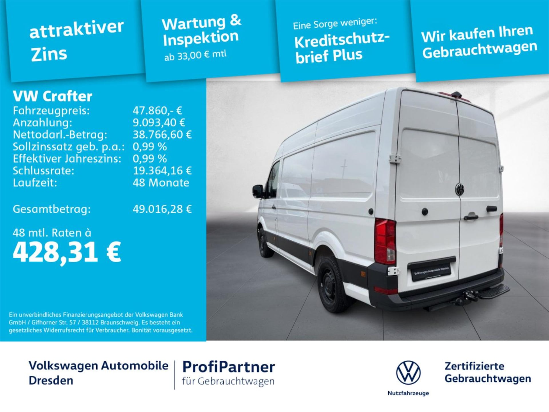 Volkswagen Crafter Kasten mittlerer Radstand