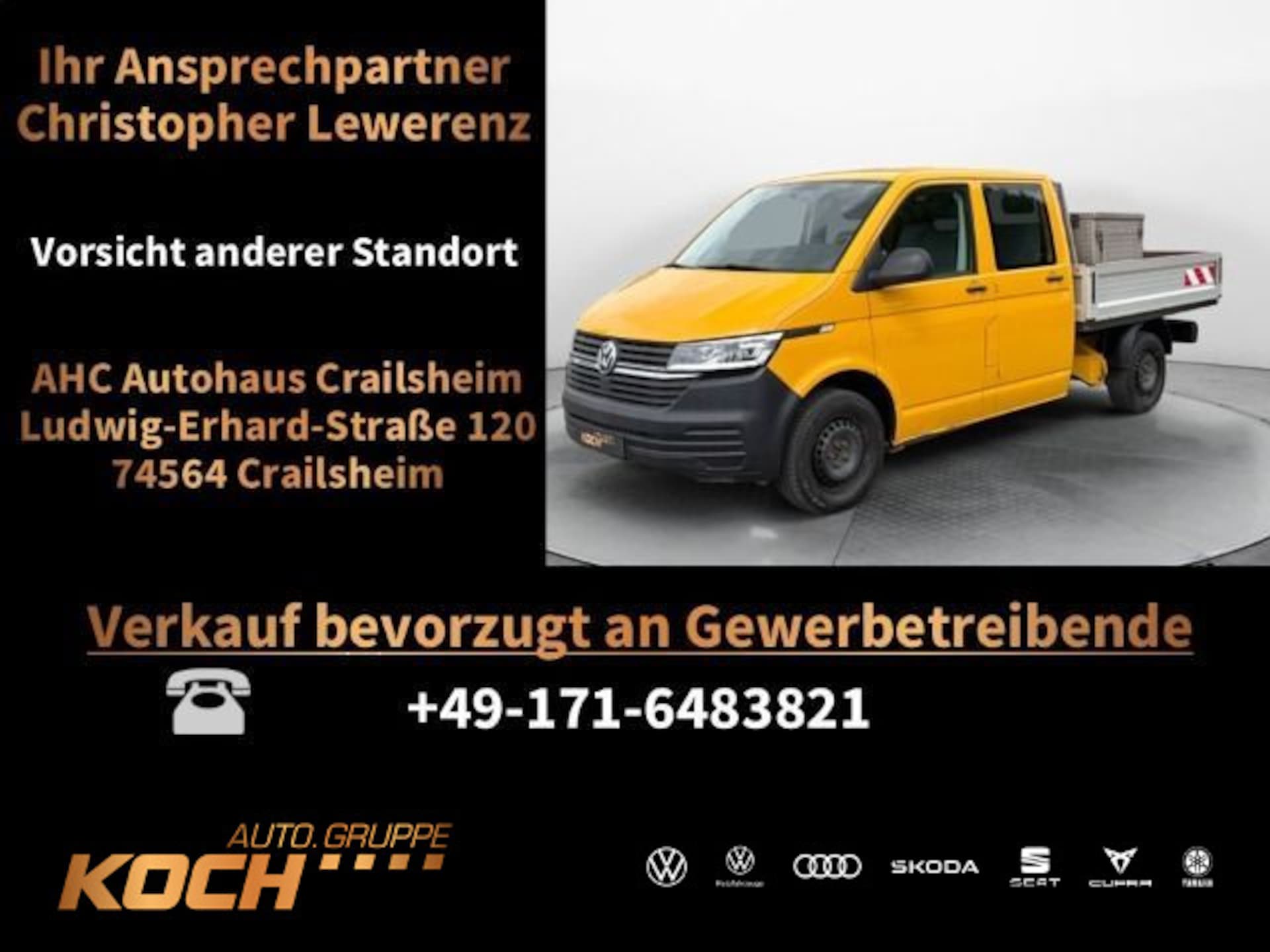 Volkswagen T6.1 Transporter Pritschenwagen Doppelkabine