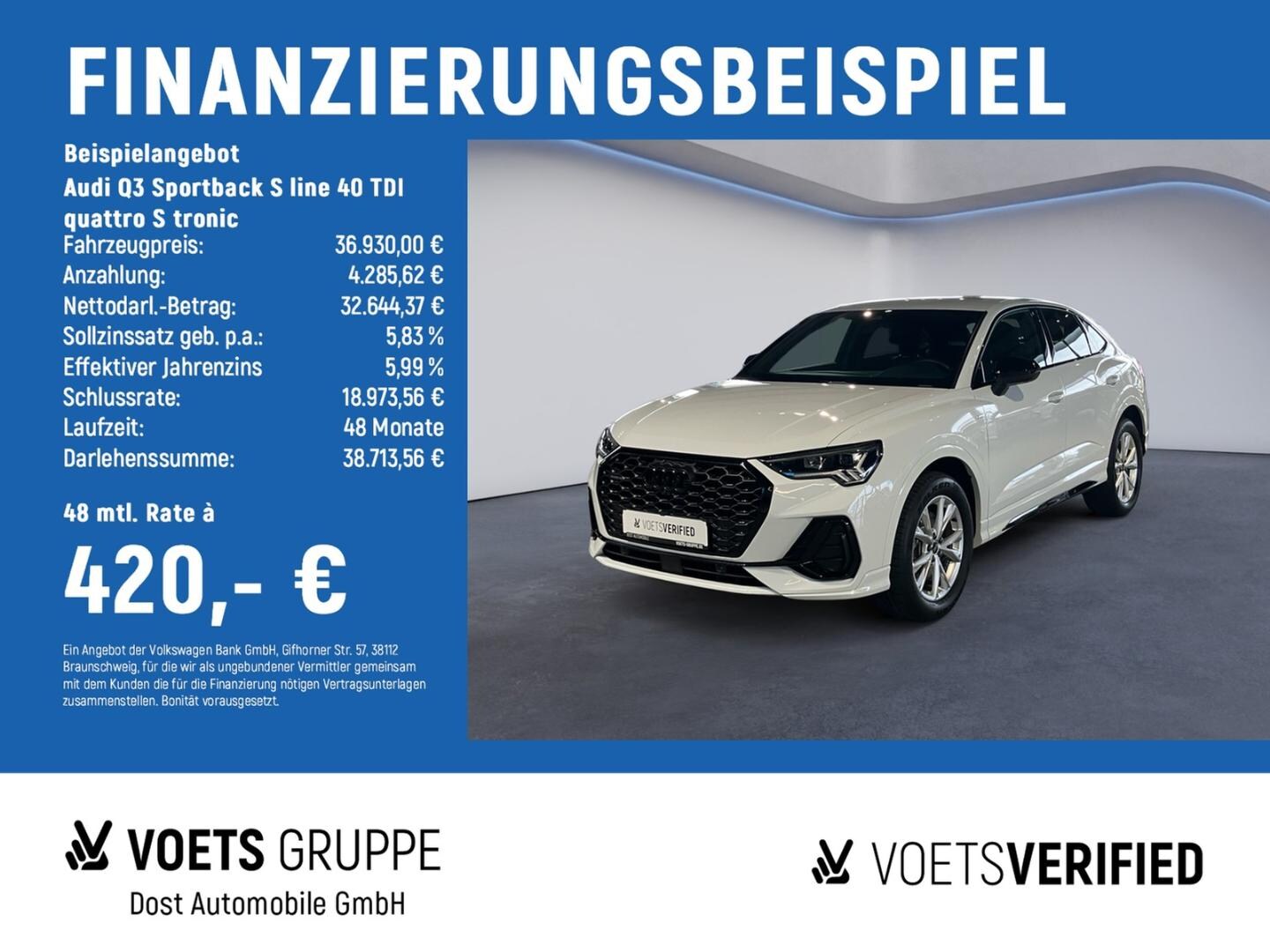 Bild über Audi Q3 Sportback S line 40 TDI quattro S tronic - für weitere Informationen kontaktieren Sie den Audi Partner