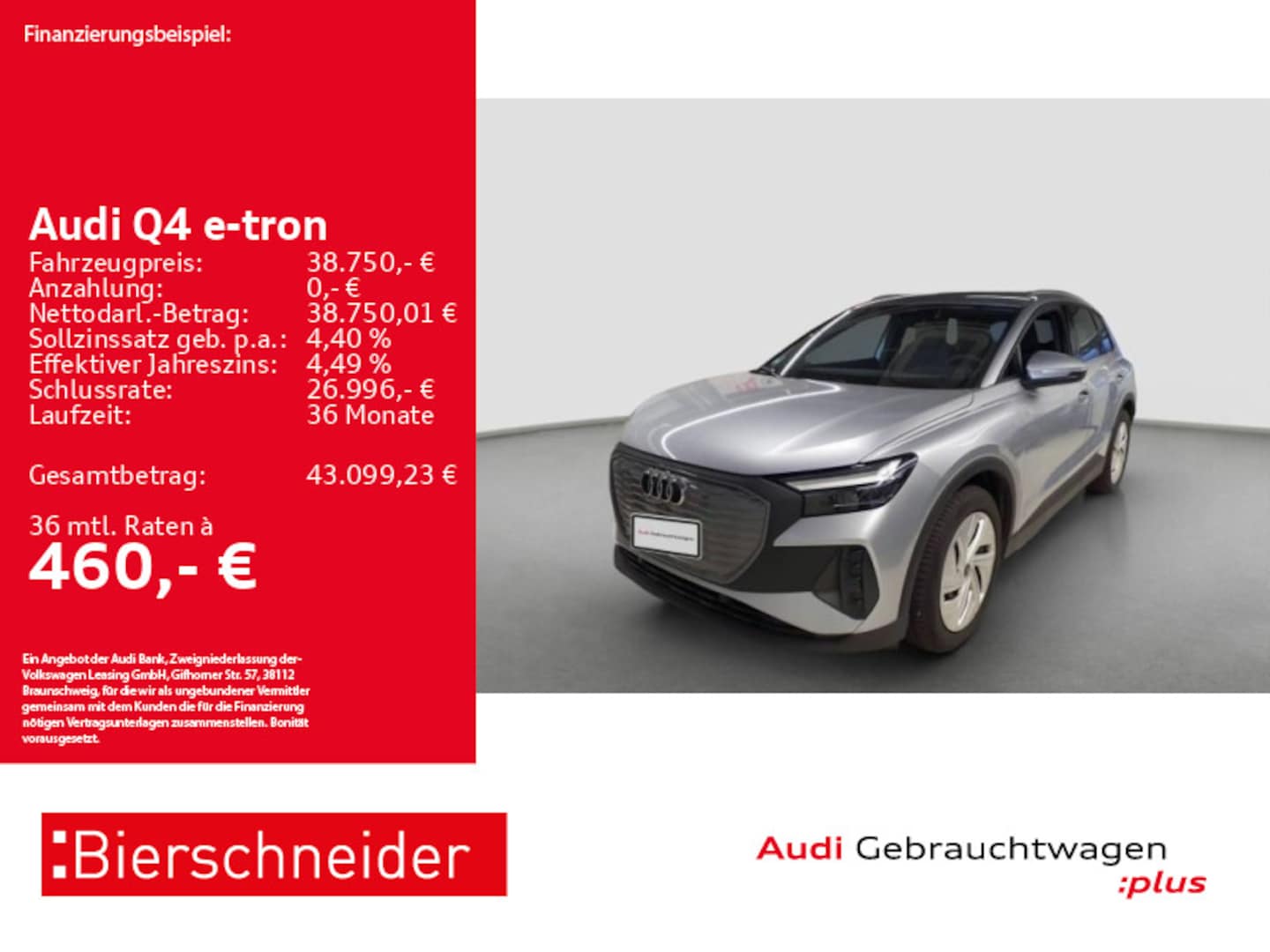 Bild über Audi Q4 e-tron 45 e-tron - für weitere Informationen kontaktieren Sie den Audi Partner