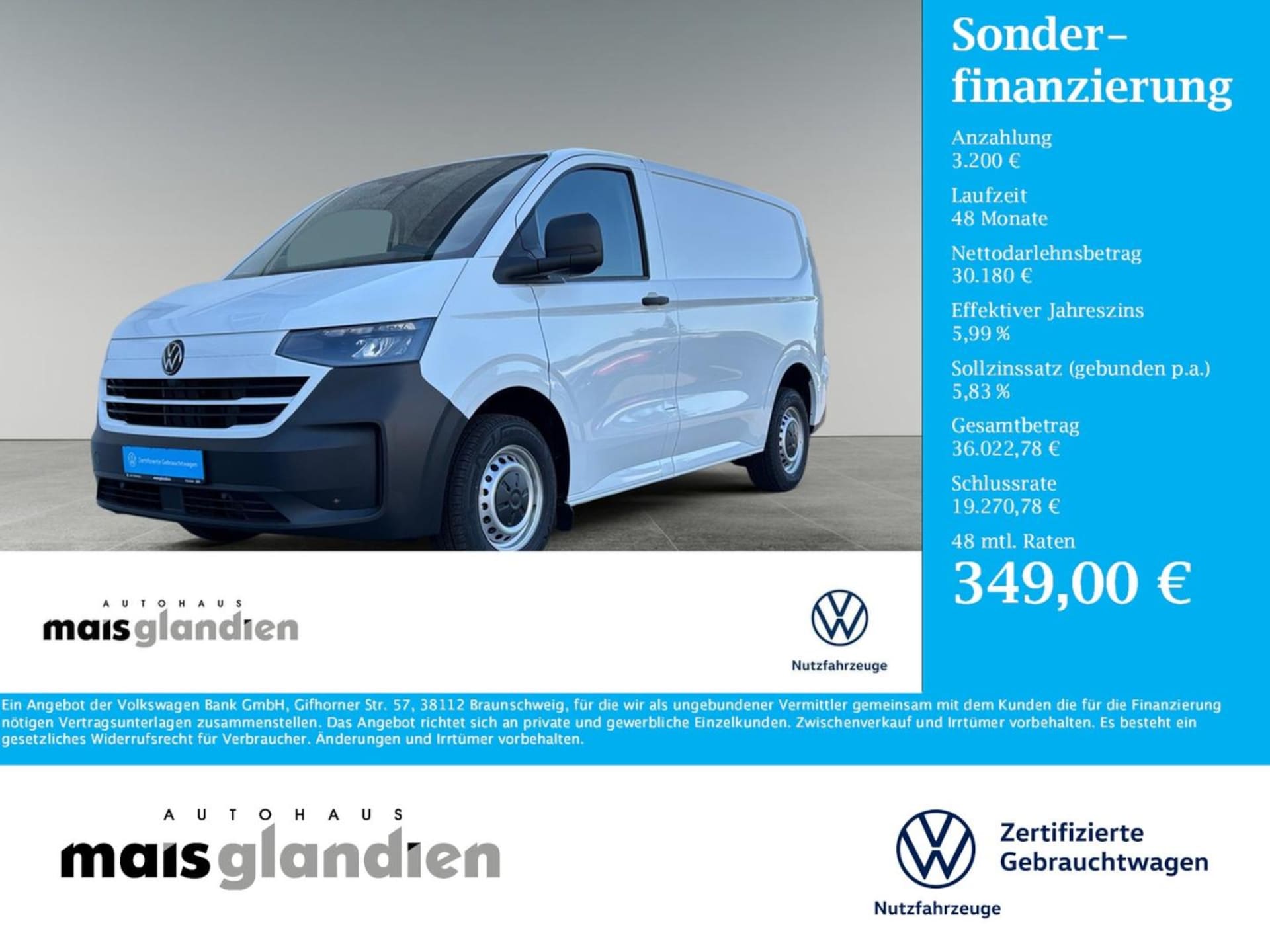 Volkswagen Transporter Kasten kurzer Radstand