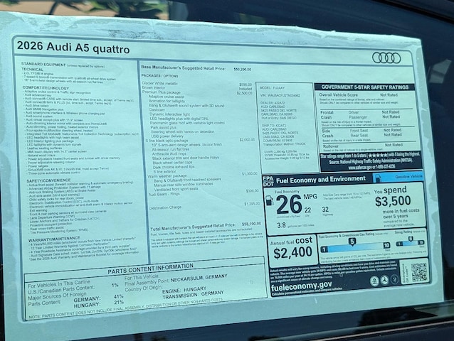2026 Audi A5 Sedan