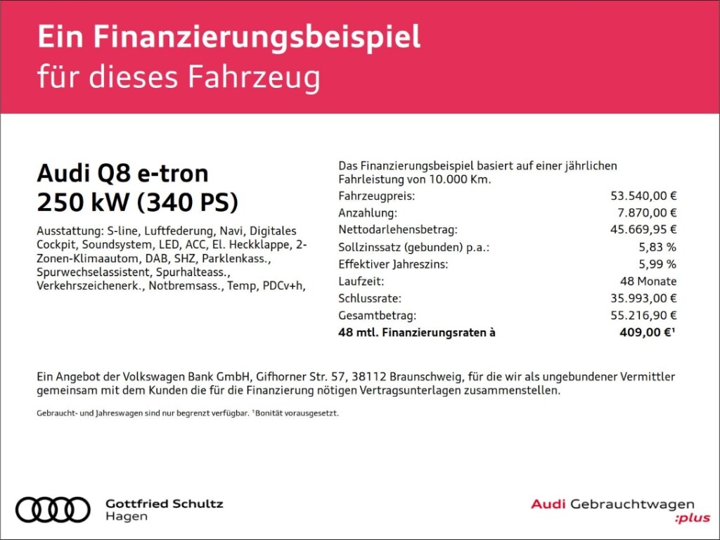 Image about Audi Q8 e-tron S line 50 e-tron quattro