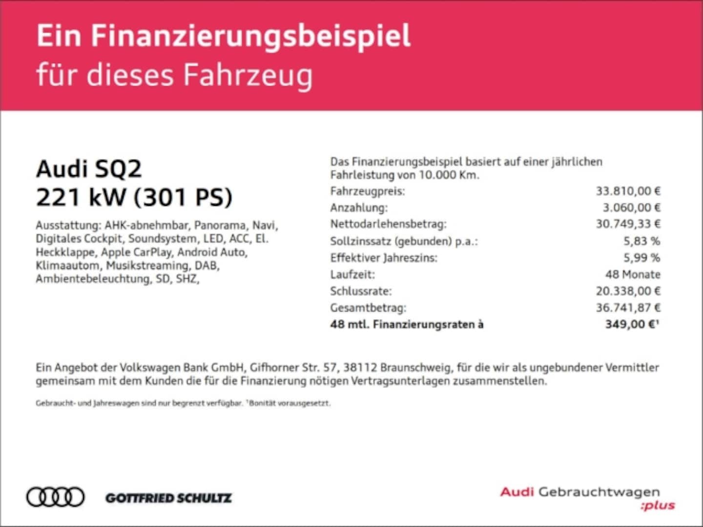 Bild über Audi SQ2 TFSI quattro S tronic - für weitere Informationen kontaktieren Sie den Audi Partner