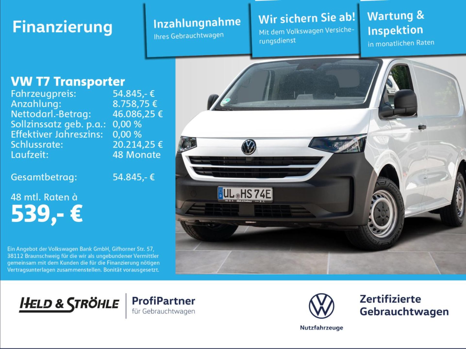 Volkswagen Transporter Kasten kurzer Radstand