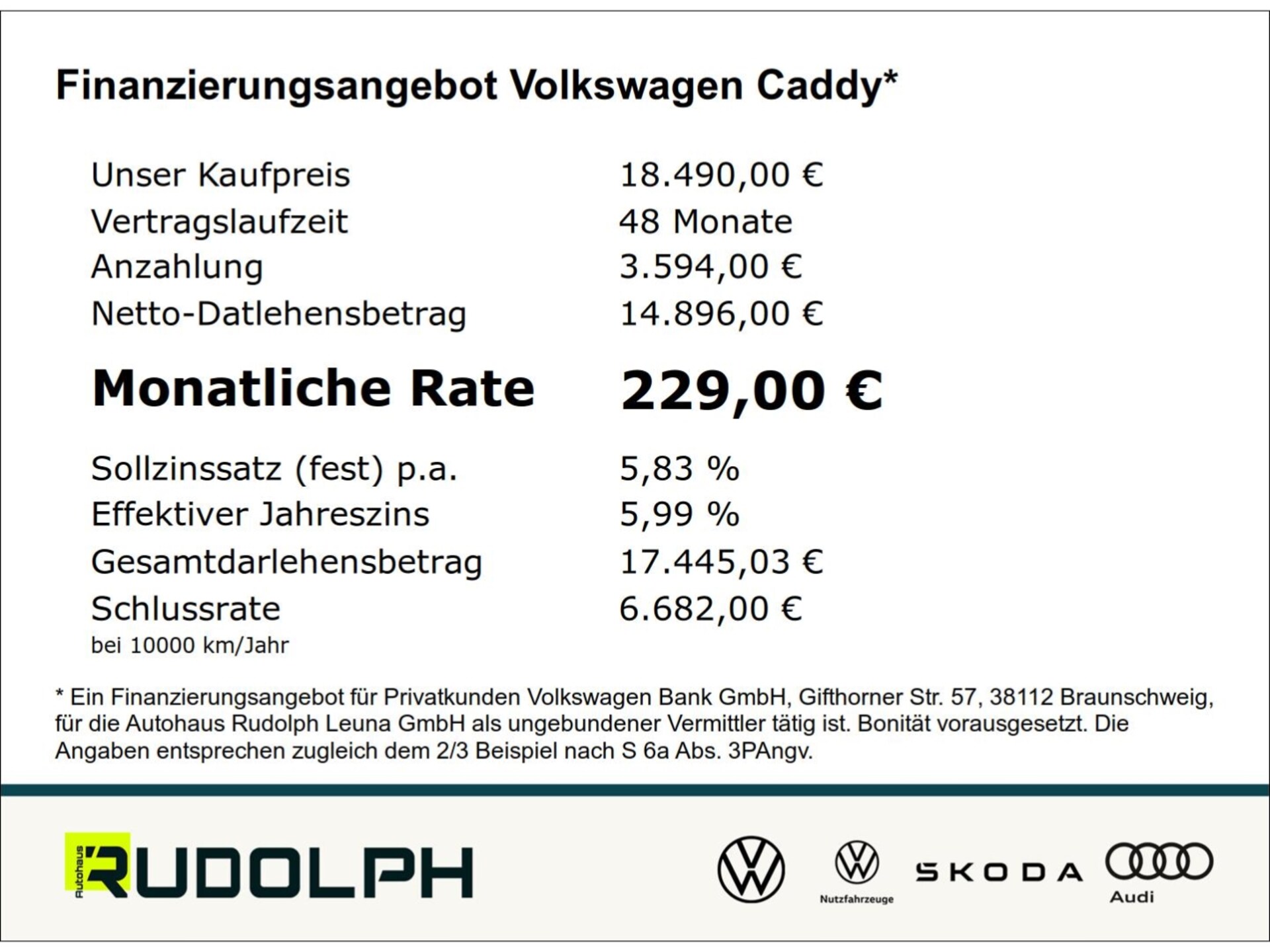 Volkswagen Caddy Cargo EcoProfi