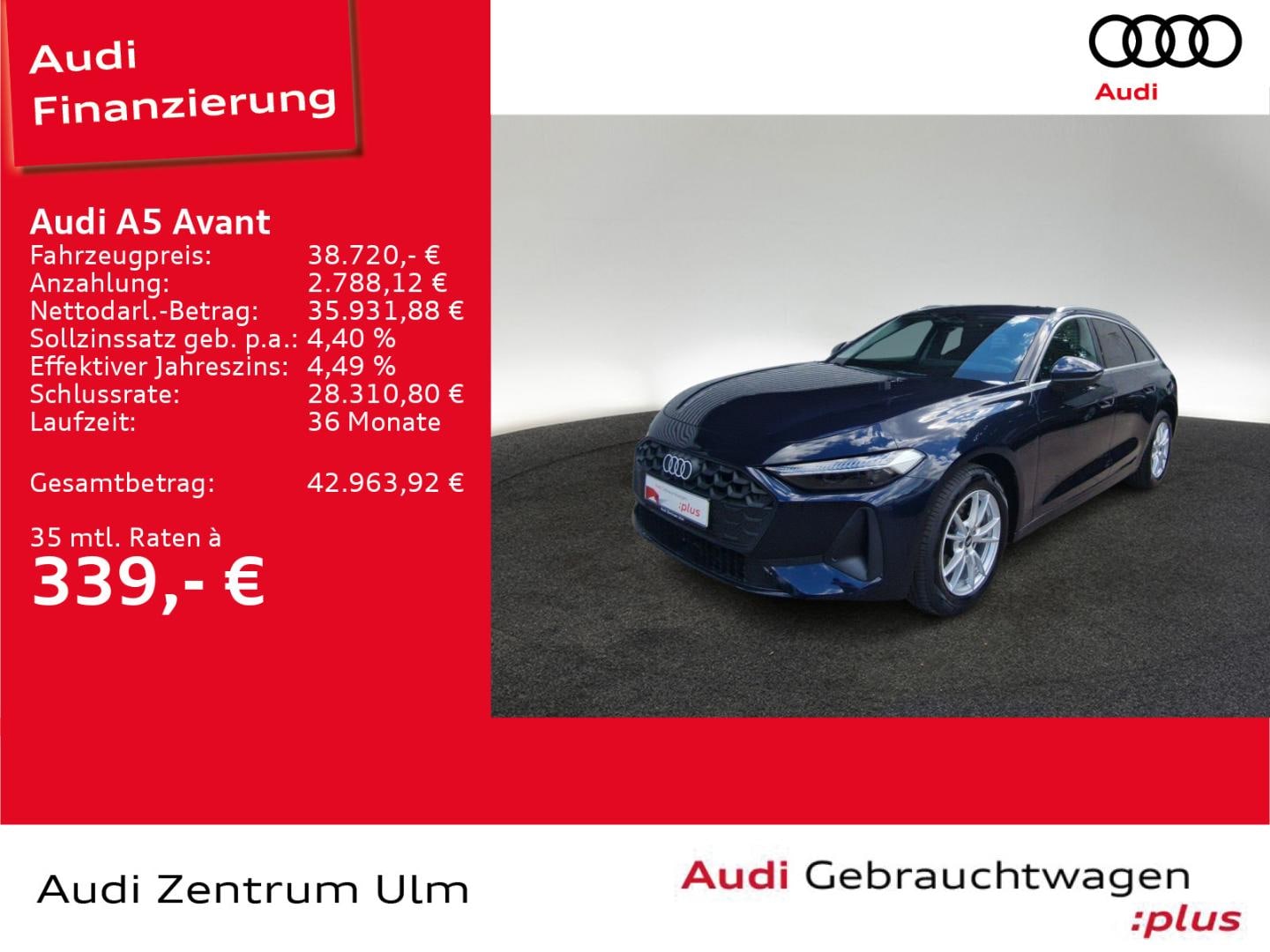 Bild über Audi A5 Avant TFSI S tronic - für weitere Informationen kontaktieren Sie den Audi Partner