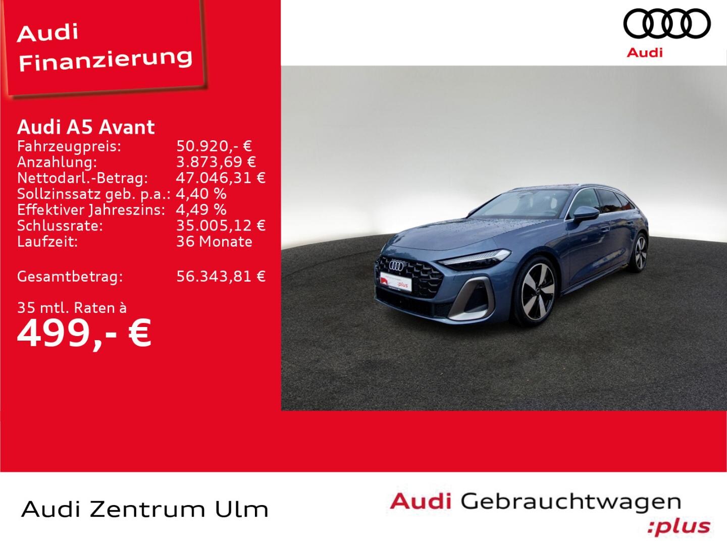 Bild über Audi A5 Avant e-hybrid e-hybrid quattro 220 kW S tronic - für weitere Informationen kontaktieren Sie den Audi Partner