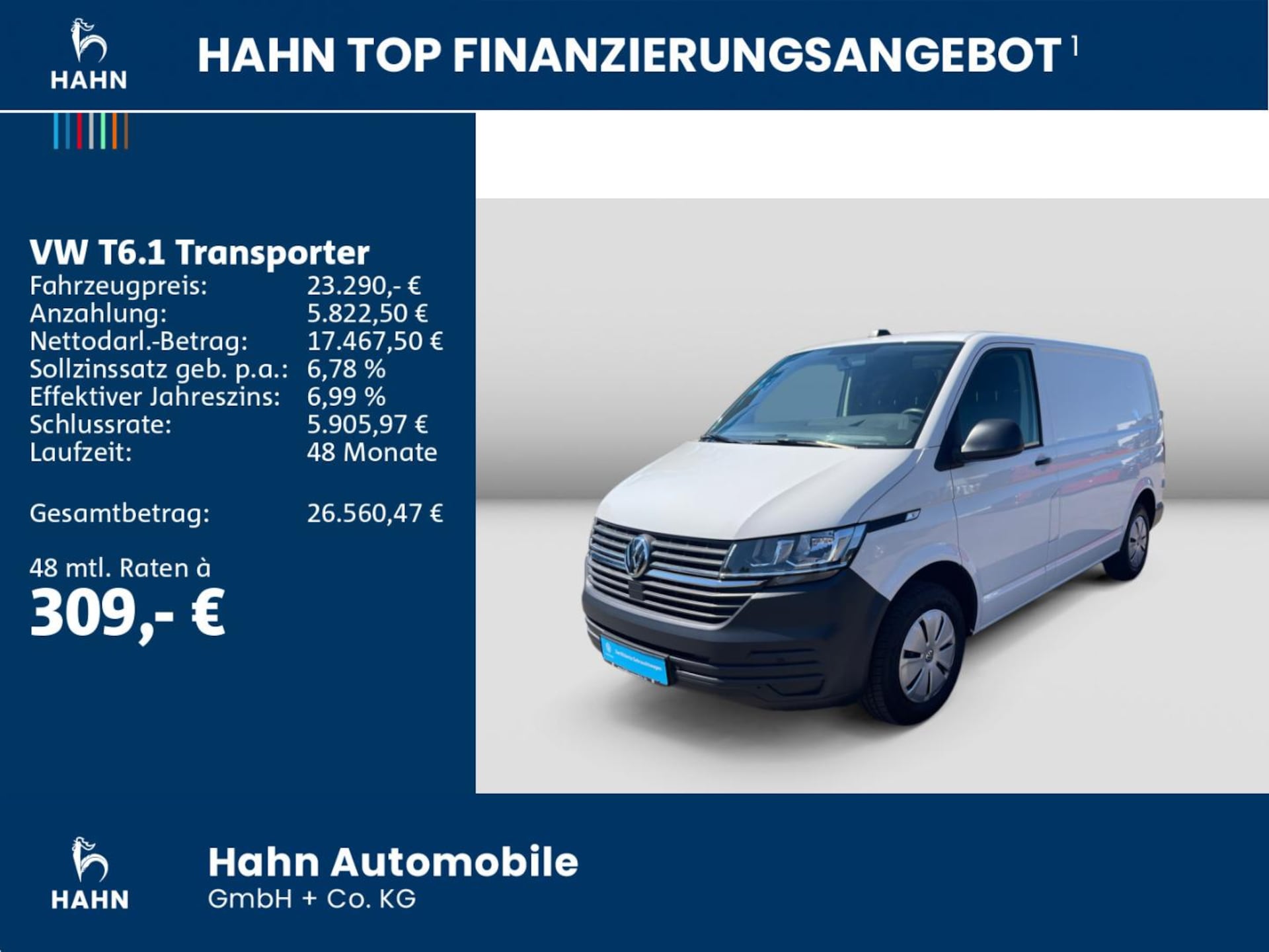 Volkswagen T6.1 Transporter Kasten kurzer Radstand