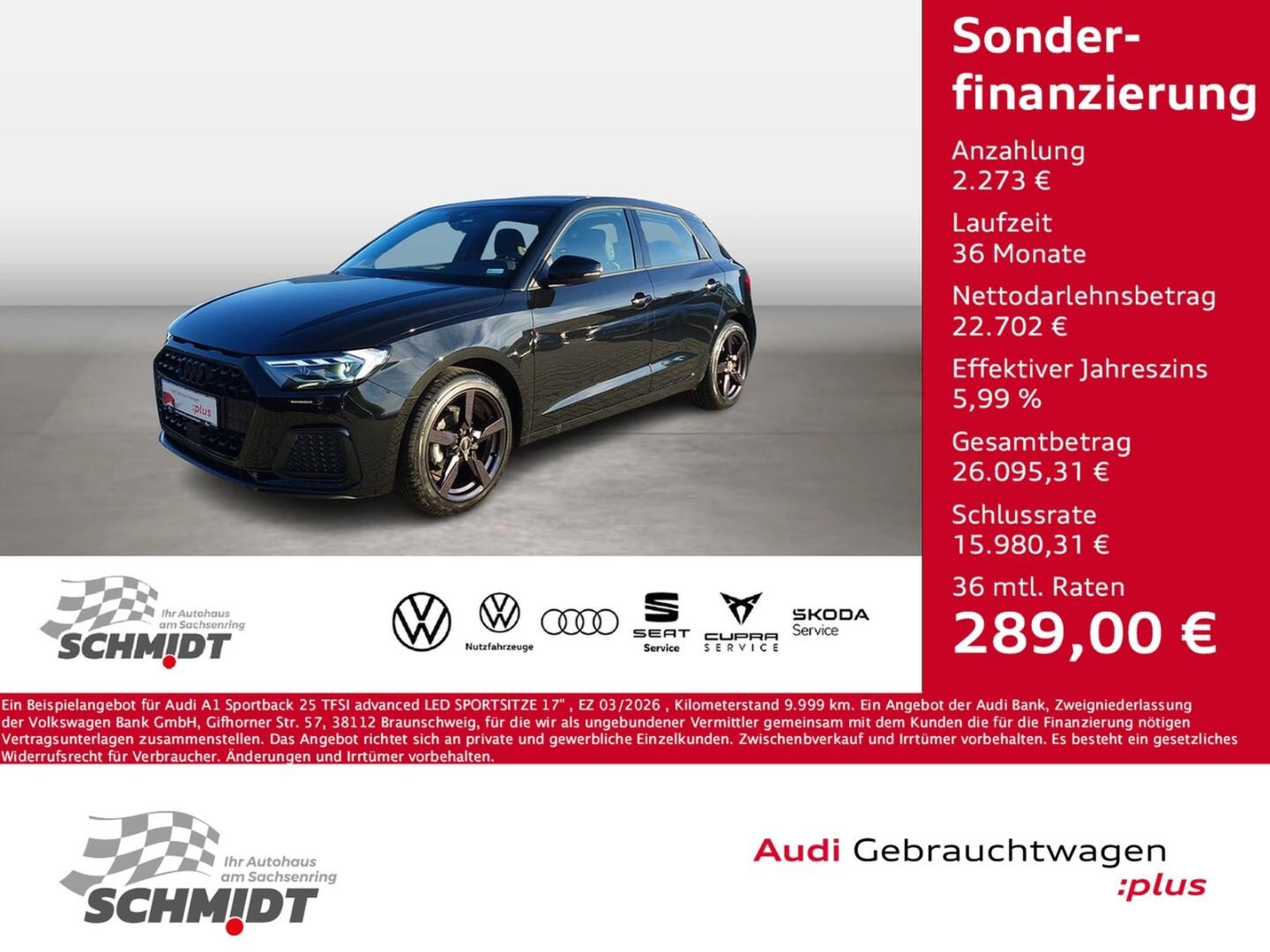 Bild über Audi A1 Sportback advanced 25 TFSI Schaltgetriebe - für weitere Informationen kontaktieren Sie den Audi Partner