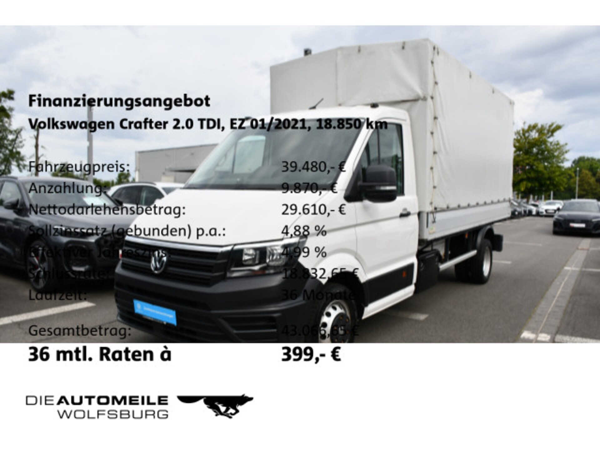 Volkswagen Crafter Einzelkabine langer Radstand