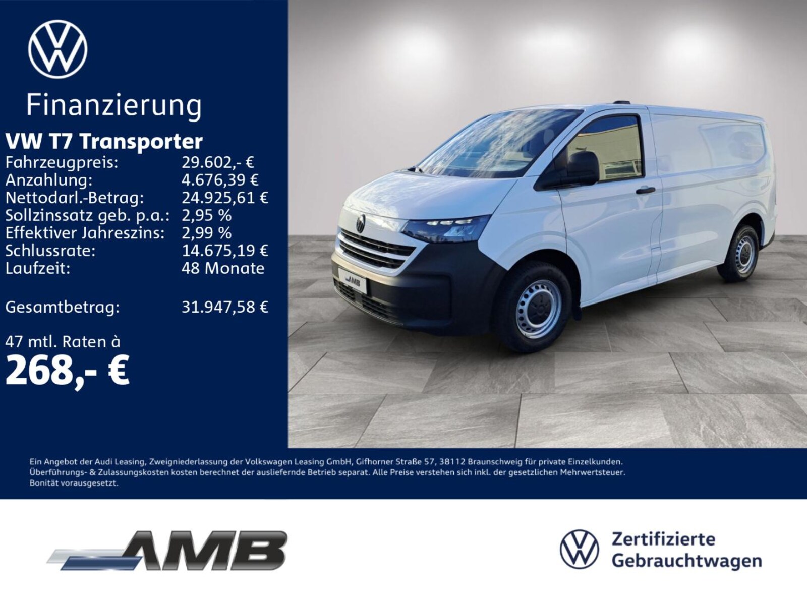 Volkswagen Transporter Kasten kurzer Radstand