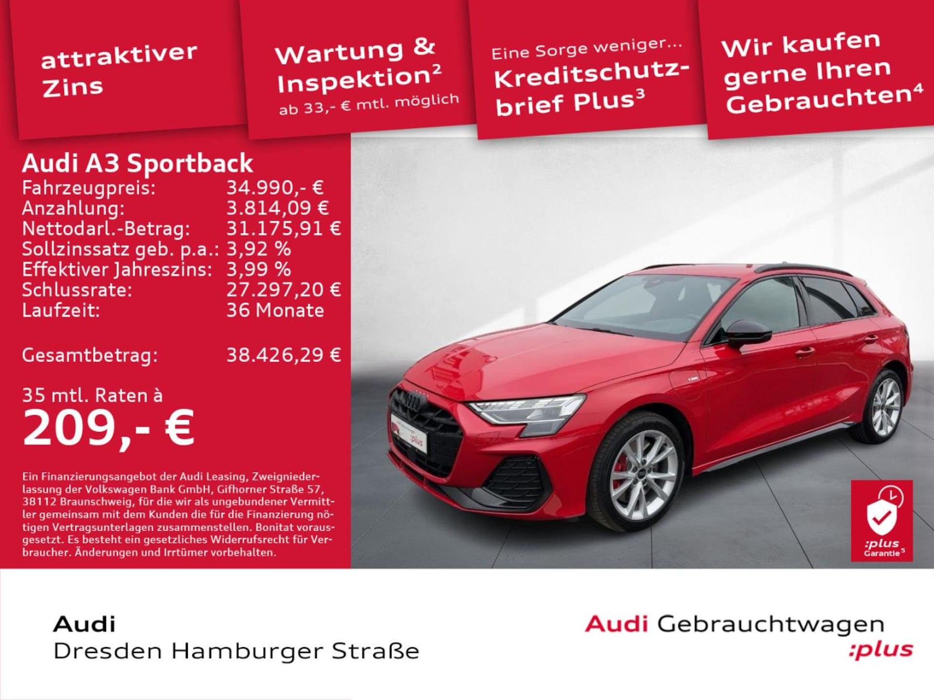 Audi A3 Sportback TFSI e S line