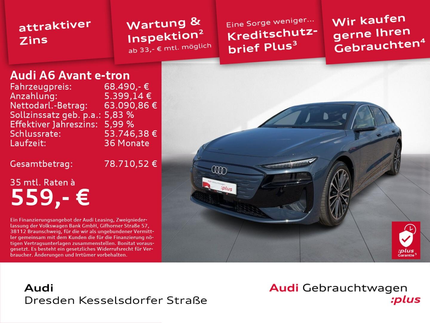 Bild über Audi A6 Avant e-tron e-tron quattro - für weitere Informationen kontaktieren Sie den Audi Partner