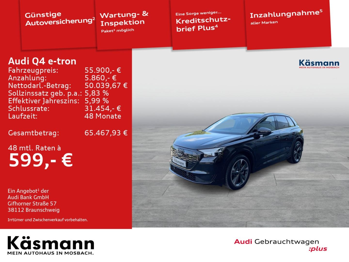 Bild über Audi Q4 SUV e-tron e-tron performance 210 kW - für weitere Informationen kontaktieren Sie den Audi Partner