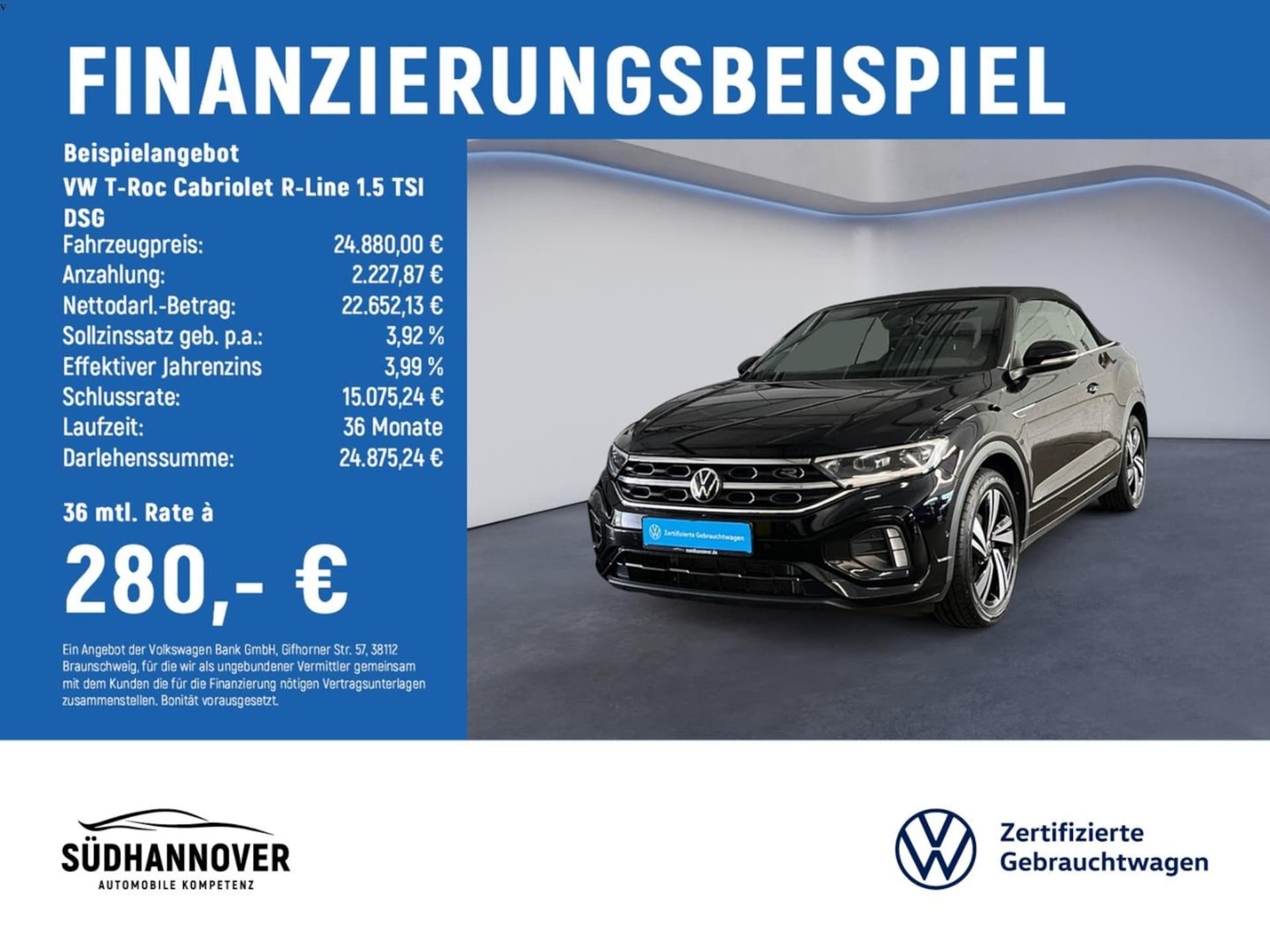 Volkswagen T-Roc Cabriolet 2022 — T-Roc Cabriolet R-Line 1.5 TSI DSG RearView+AHK...