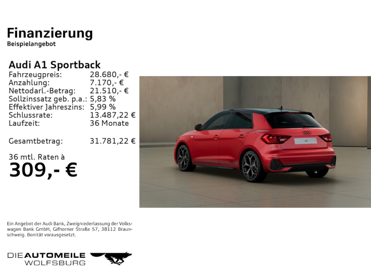 Bild über Audi A1 Sportback S line 35 TFSI S tronic - für weitere Informationen kontaktieren Sie den Audi Partner
