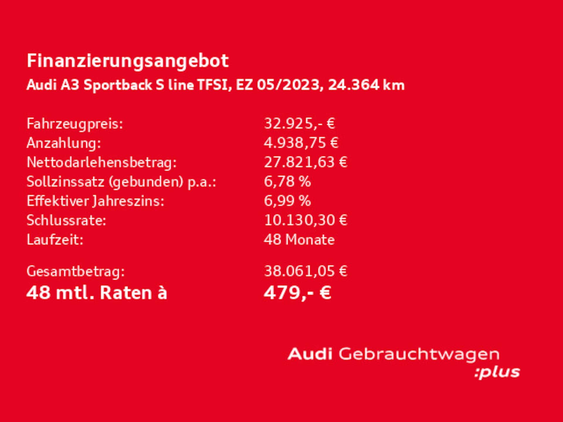 Audi A3 Sportback TFSI e S line