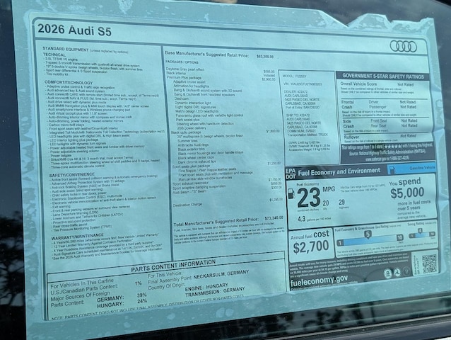2026 Audi S5 Sedan