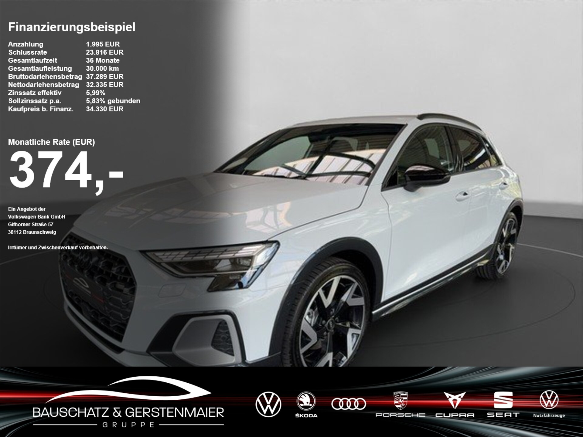 Audi A3 allstreet — Audi A3 allstreet 35 TDI 110 kW (150 PS) S tronic 35 TDI S tronic NAVI*LEDER*MATRIX SoundSys Kam. SpurW SHZ