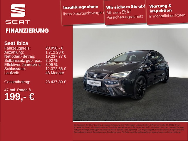 SEAT Ibiza FR Pro Black Edition 1.5 TSI DSG NAVI PANO (DKT5046242)
