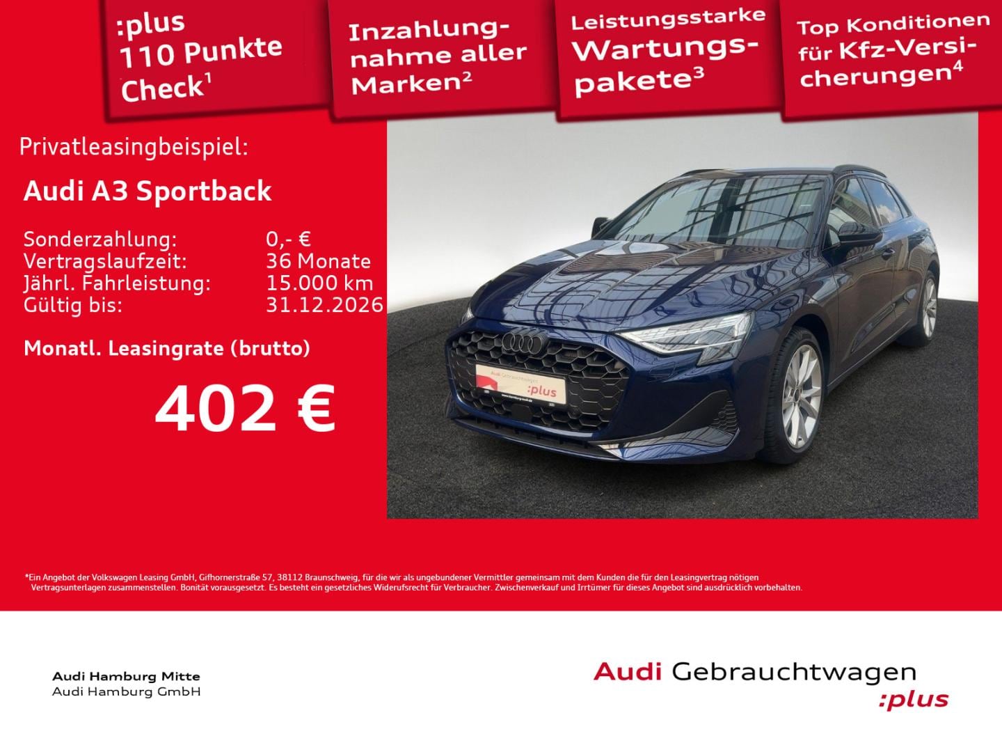 Bild über Audi A3 Sportback TDI S tronic - für weitere Informationen kontaktieren Sie den Audi Partner