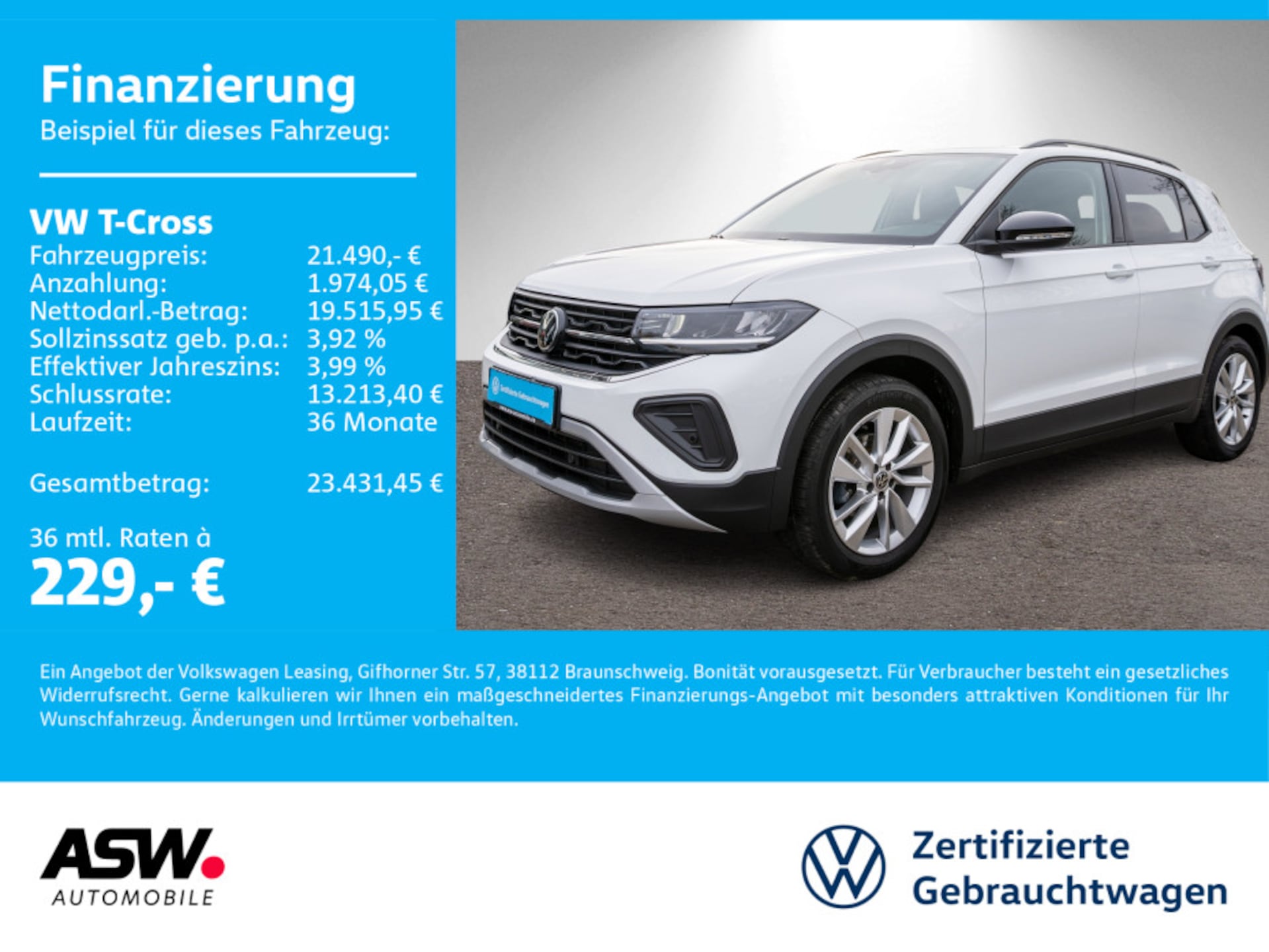 Volkswagen T-Cross — Volkswagen T-Cross T-Cross Goal 1,0 TSI LED NAVI ACC PDC SHZ
